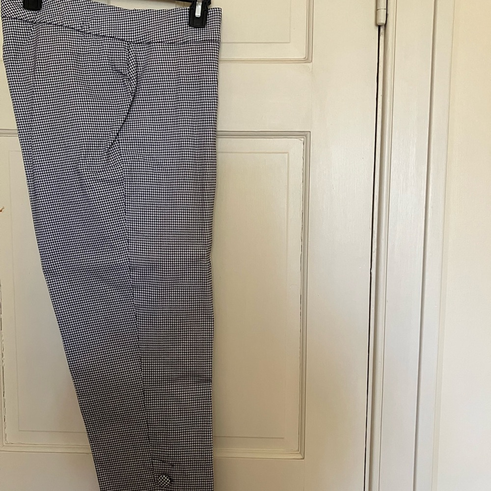 Navy and White Check Slim-Sation Ankle Pant